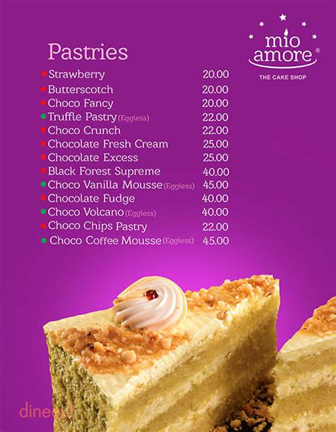 mio amore menu